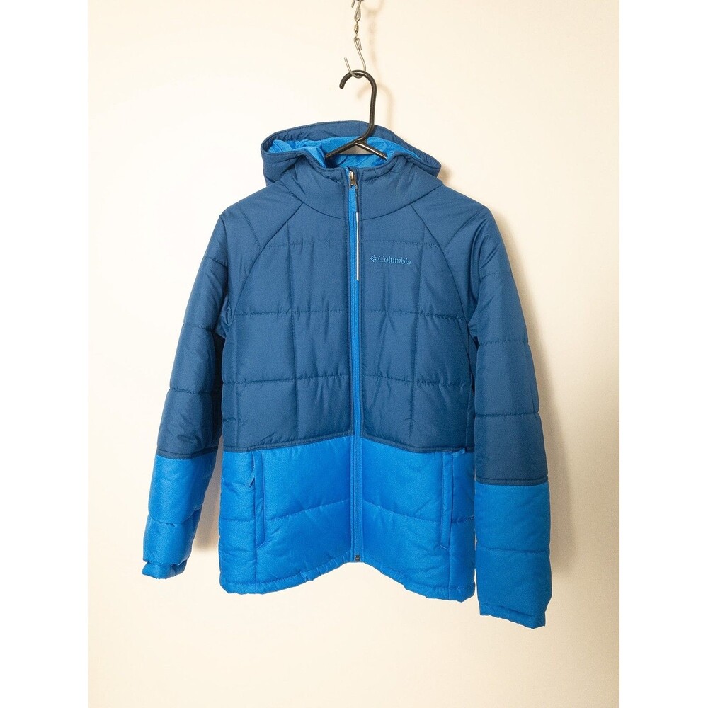 Columbia Boys' Pine Pass Insulated Puffer Jacket - Blue Colorblock - Youth Large